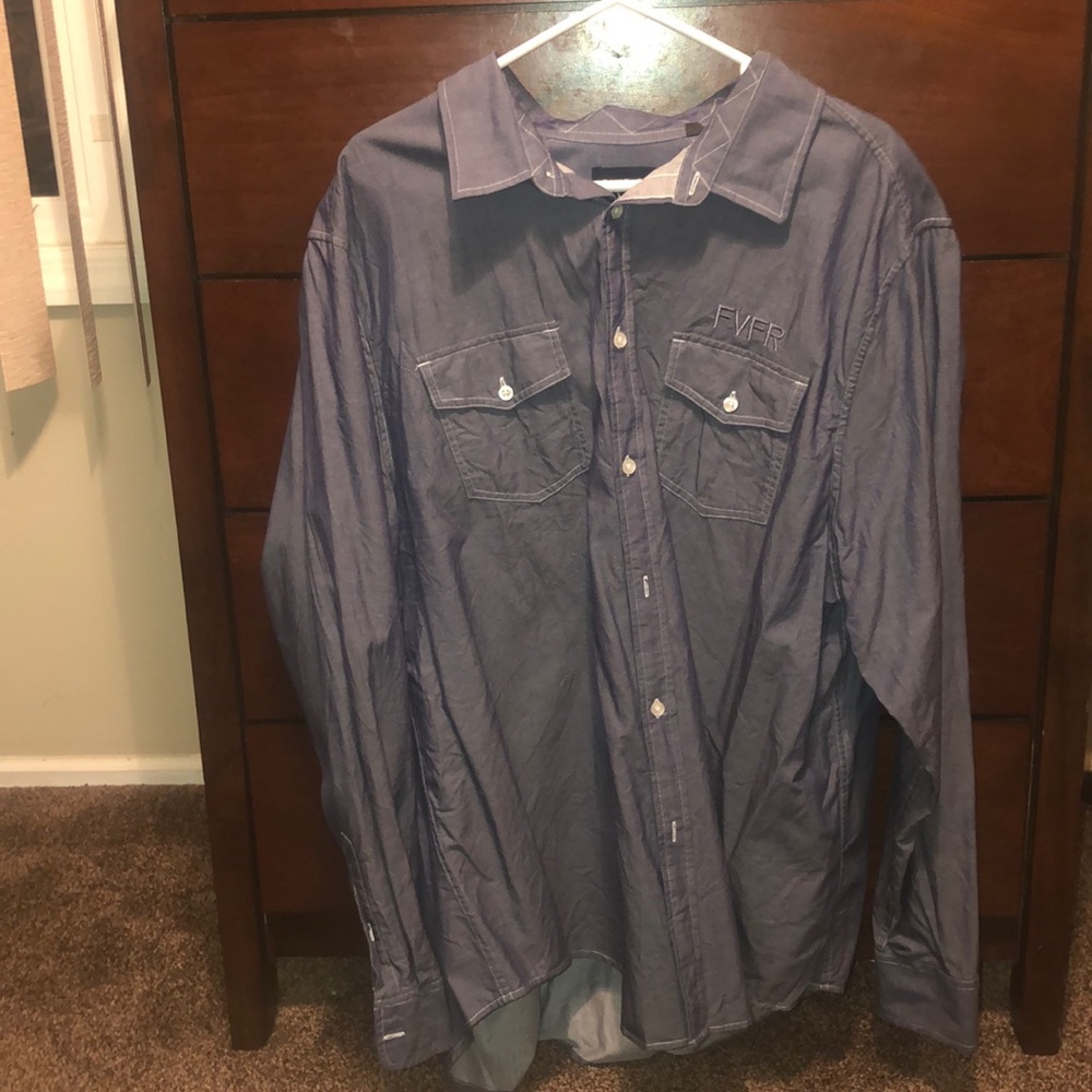 Five Four Blue Long Sleeve Button Up Shirt
